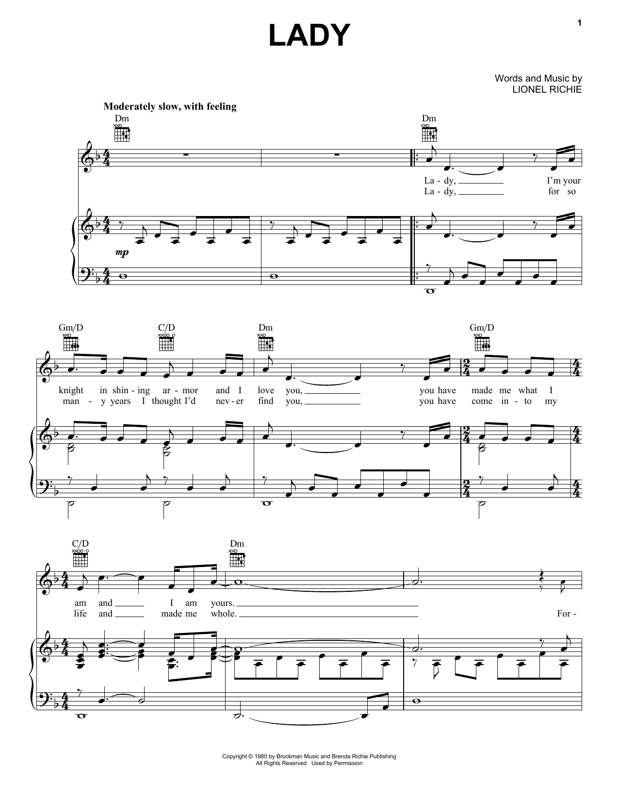 Produktgalerie: Seite 1 von 1 Lady, Lionel Richie, Gesang, Gitarre, Klavier