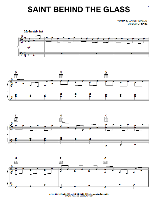 Produktgalerie: Seite 1 von 1 Saint Behind The Glass, Los Lobos, Gesang, Gitarre, Klavier