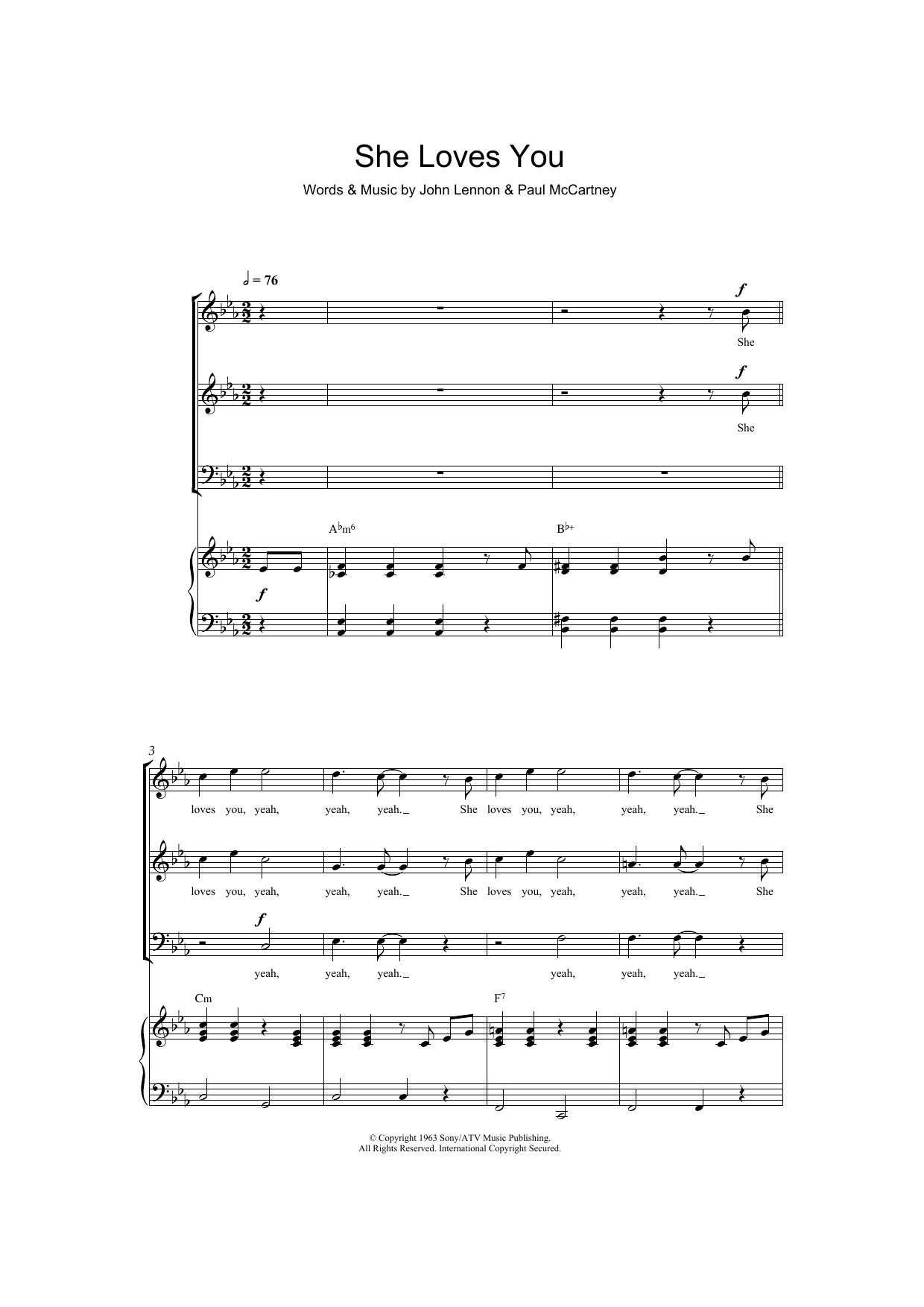 Product picture to: She Loves You (arr. Barrie Carson Turner)