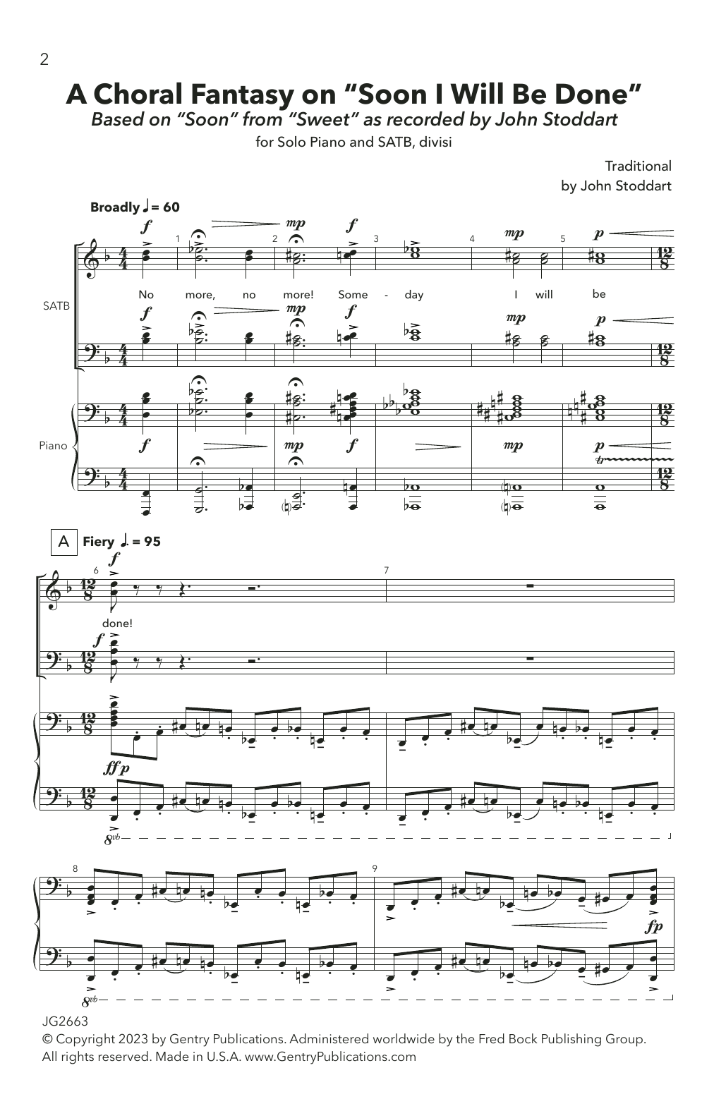 Produktbild zu:  A Choral Fantasy on "Soon I Will Be Done" (arr. John Stoddart) - Traditional