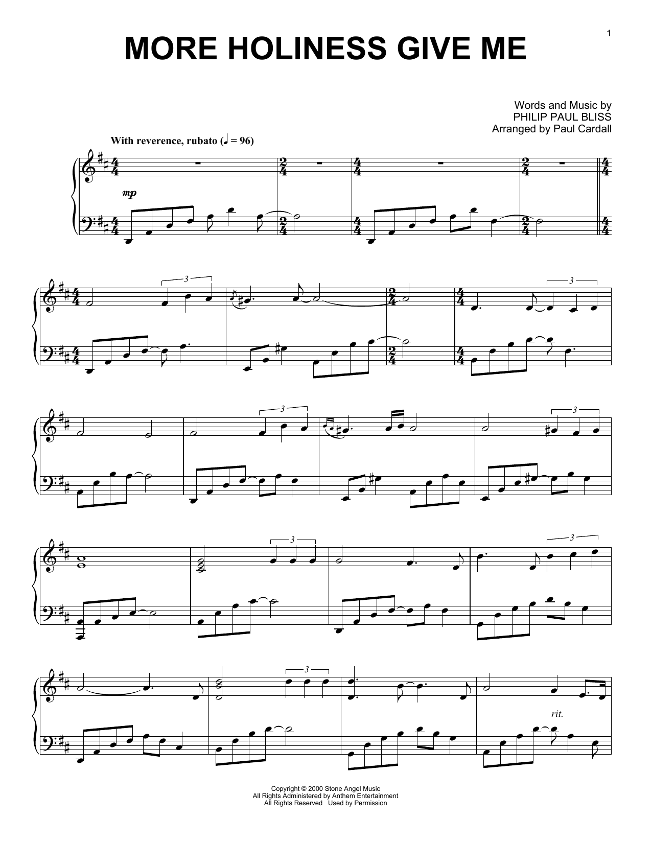 Produktbild zu: More Holiness Give Me (arr. Paul Cardall)