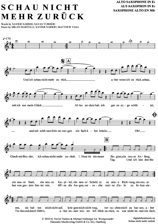 Product picture to: Schau nicht mehr zurück Xavas