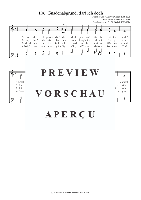 Produktbild zu: Gnadenabgrund, darf ich doch  Carl Maria von Weber, 1786-1826 / Charles Wesley, 1707-1788