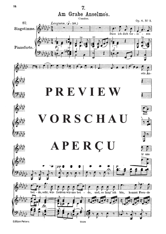 Product gallery: Page 2 of 3 Am Grabe Anselmo's D.504, , Medium Voice and Piano