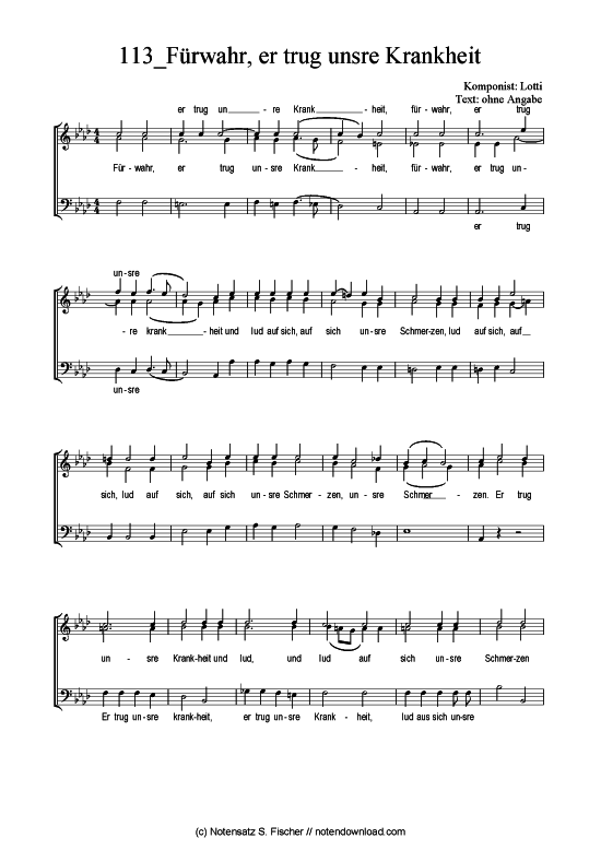 Product picture to: Fürwahr, er trug unsre Krankheit Lotti