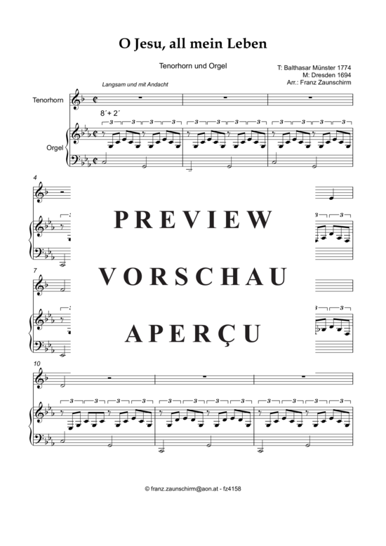 gallery: O Jesu, all mein Leben bist du , , (Tenorhorn + Orgel)