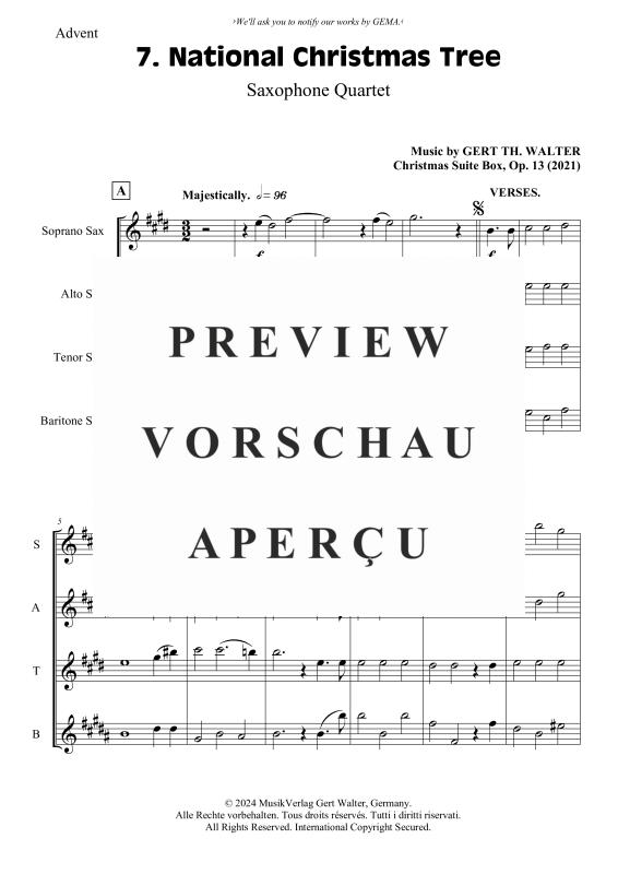 Produktgalerie: Seite 2 von 7 National Christmas Tree, , (Saxophon Quartett)