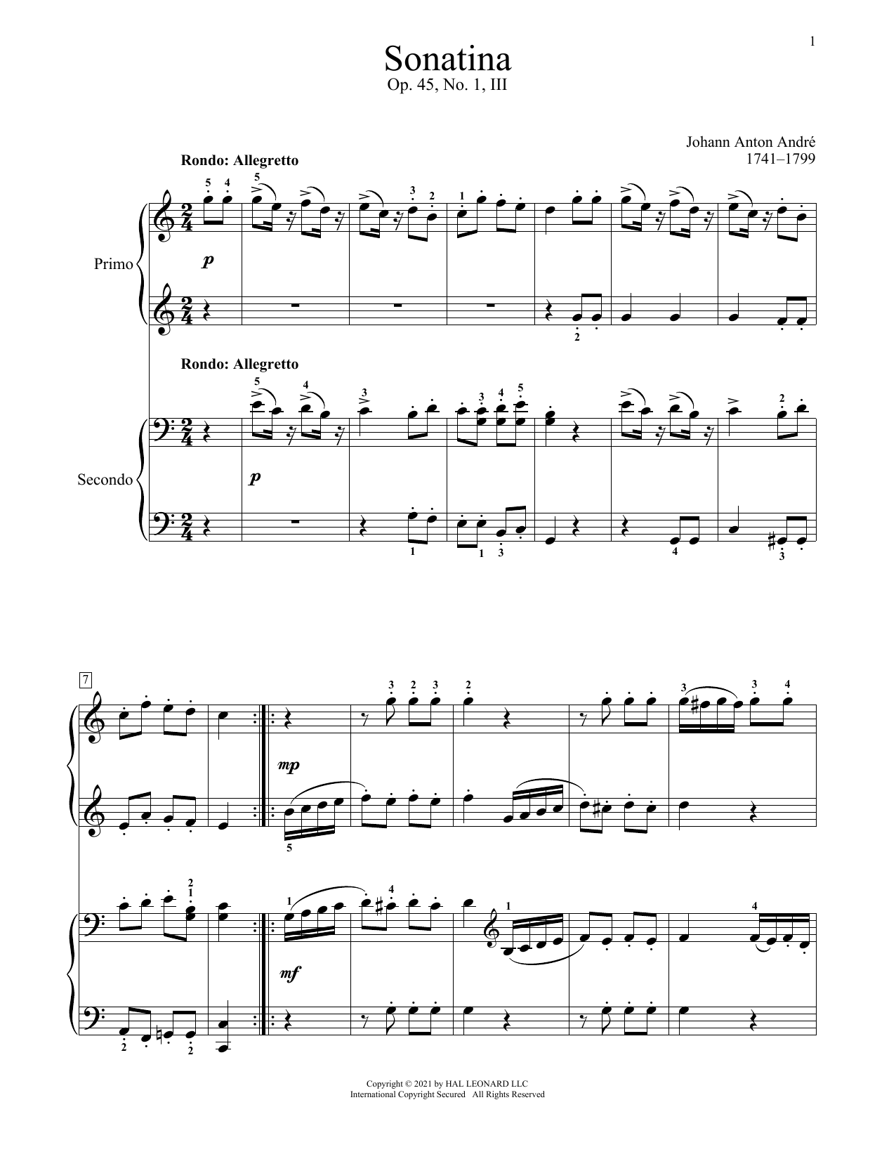 Product picture to: Sonatina, Op. 45, No. 1, III. Rondo