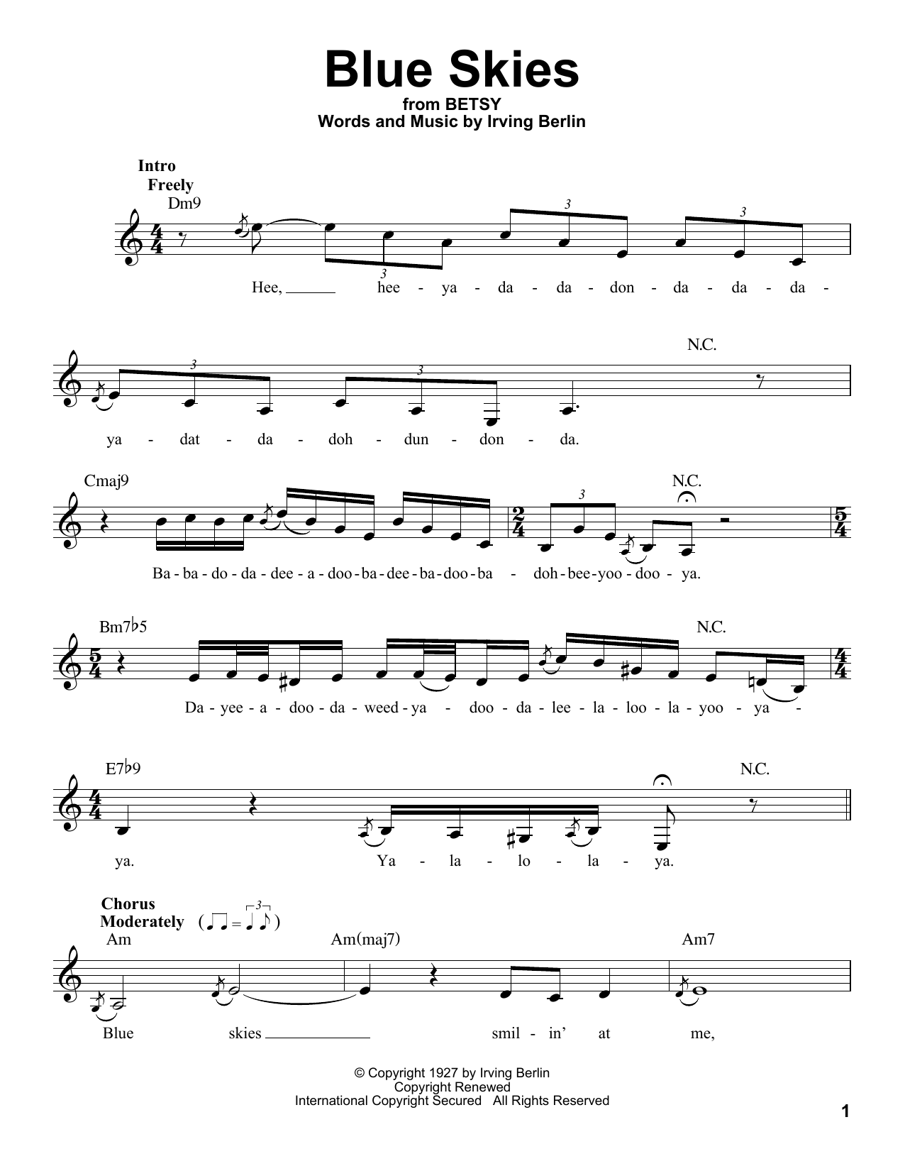 Product gallery: Page 1 of 1 Blue Skies, Irving Berlin