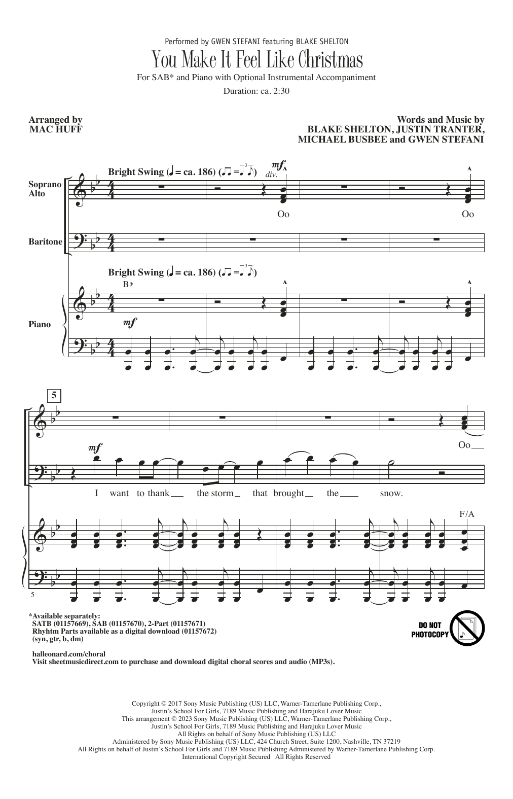Produktbild zu: You Make It Feel Like Christmas (arr. Mac Huff)