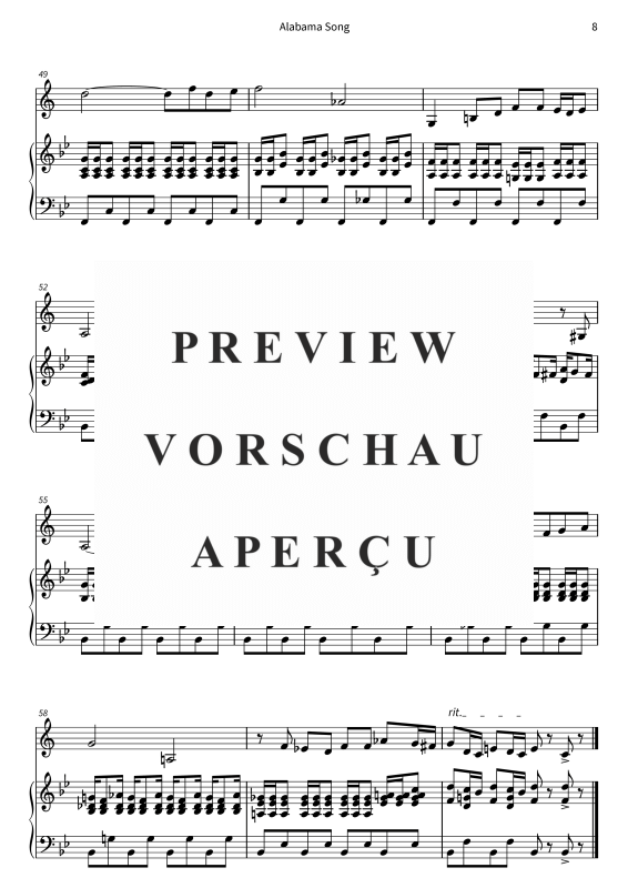 gallery: Alabama Song, , (Trompete in B und Klavier)