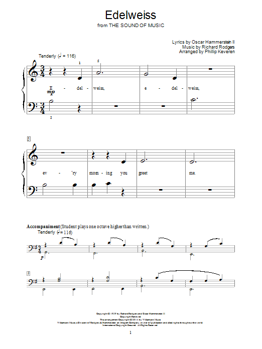 Produktbild zu: Edelweiss (from The Sound Of Music) (arr. Phillip Keveren)