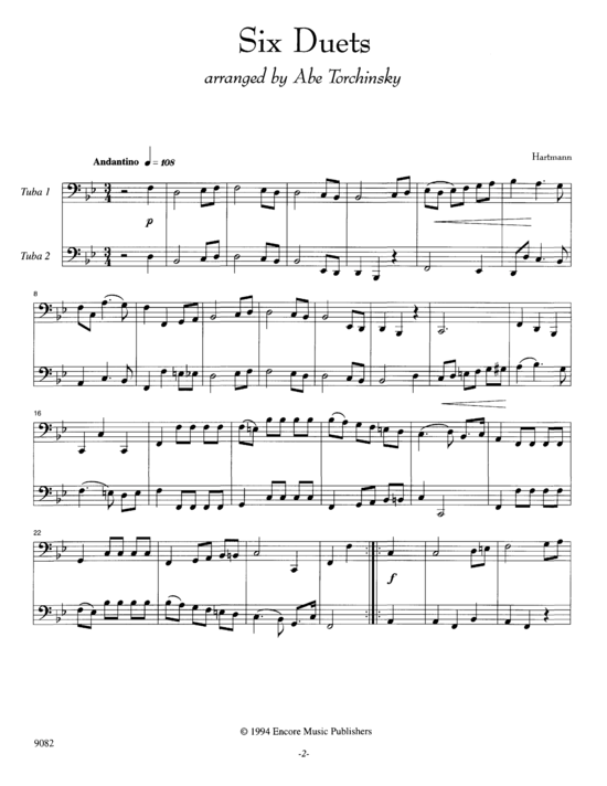 Product picture to: Six Duets Abe Torchinsky