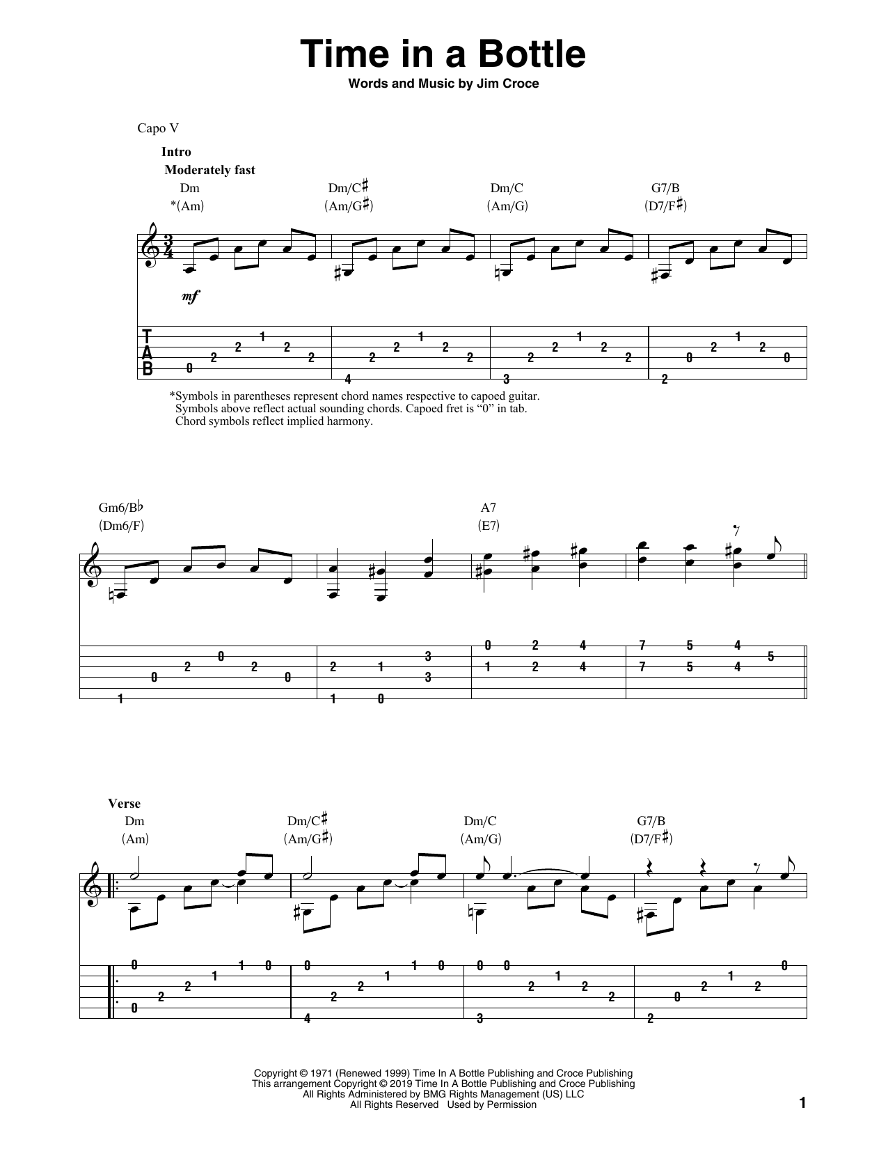 Produktbild zu: Time In A Bottle (arr. Bill LaFleur)
