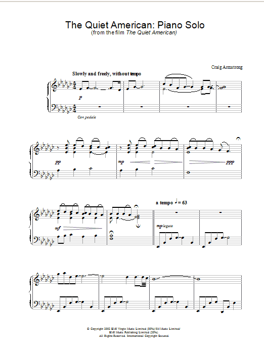 Product picture to: The Quiet American: Piano Solo