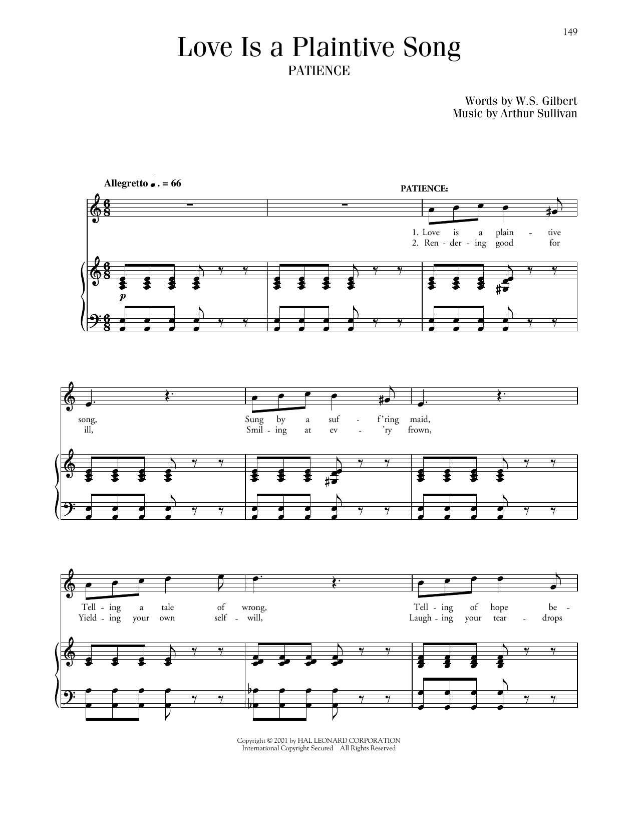 Product picture to: Love Is A Plaintive Song (from Patience)