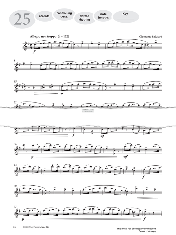 Product gallery: Page 1 of 1 Study No.25 'Allegro Non Troppo' (from 'More Graded Studies For Saxophone Book One'), Clemente Salviani