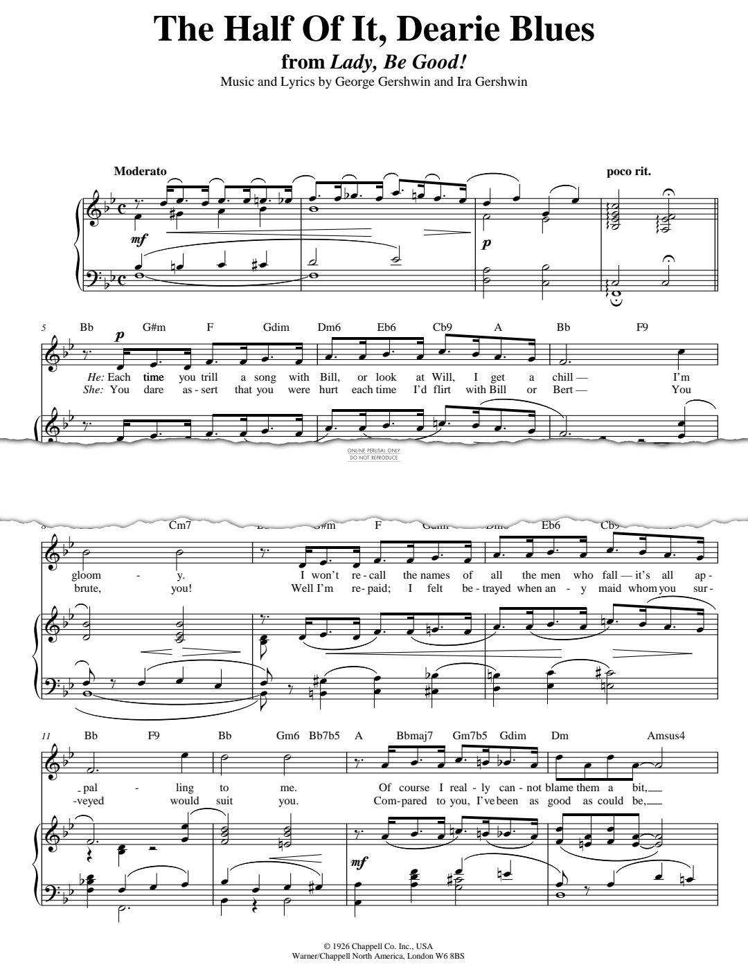 gallery: The Half Of It, Dearie Blues (from 'Lady, Be Good'), George Gershwin, Gesang, Gitarre, Klavier