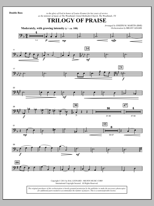 Produktbild zu: Trilogy Of Praise - Double Bass