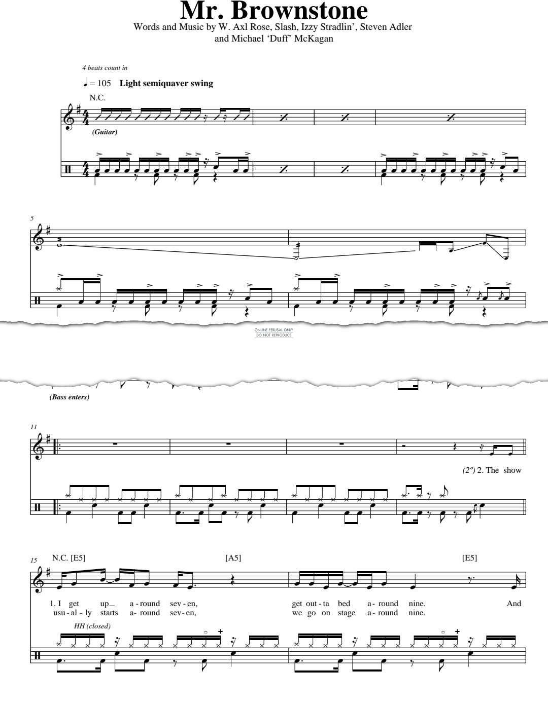 Product gallery: Page 1 of 1 Mr. Brownstone, Guns N' Roses