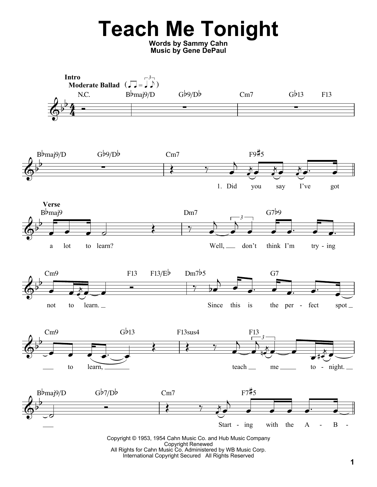 Product gallery: Page 1 of 1 Teach Me Tonight, Sammy Cahn