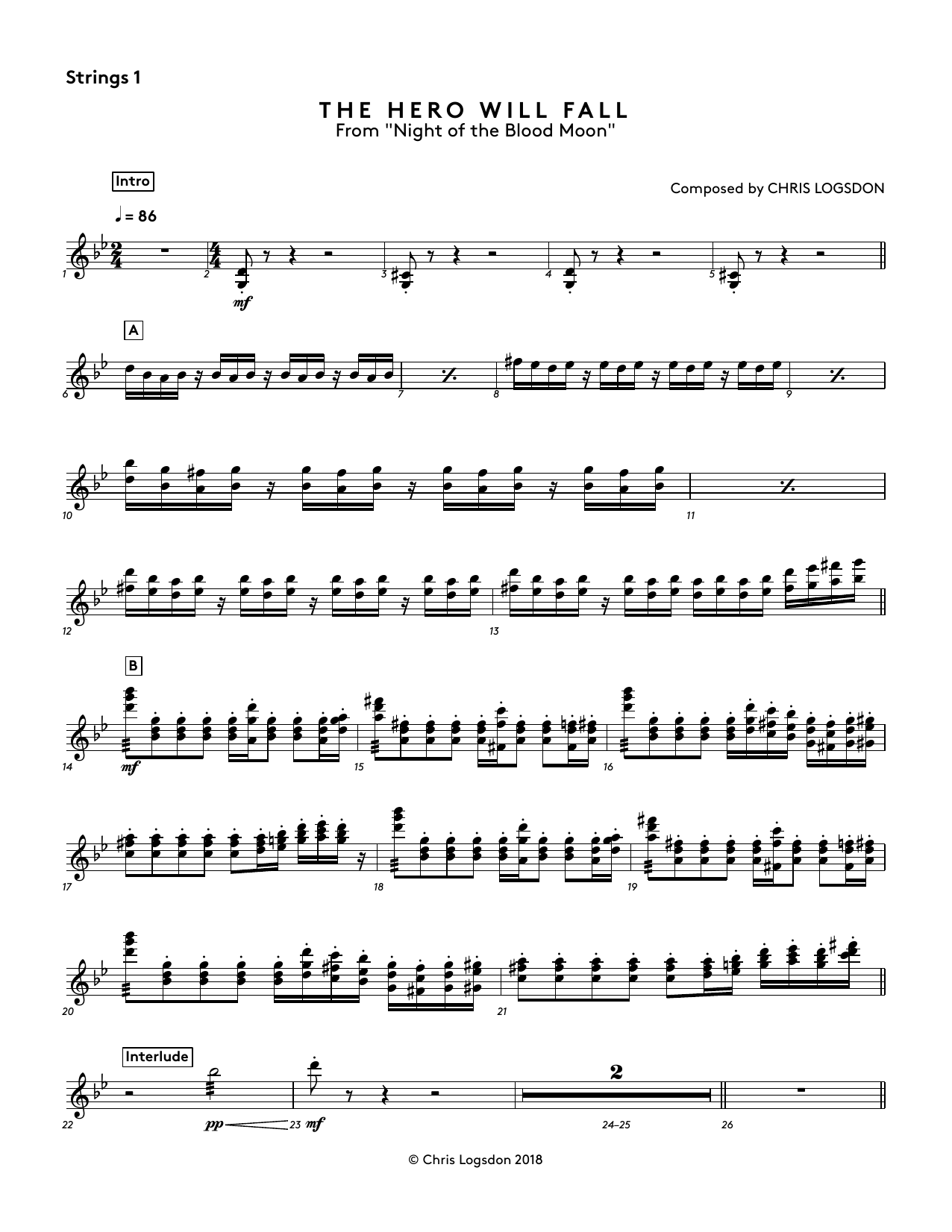 Produktbild zu: The Hero Will Fall (from Night of the Blood Moon) - Strings 1