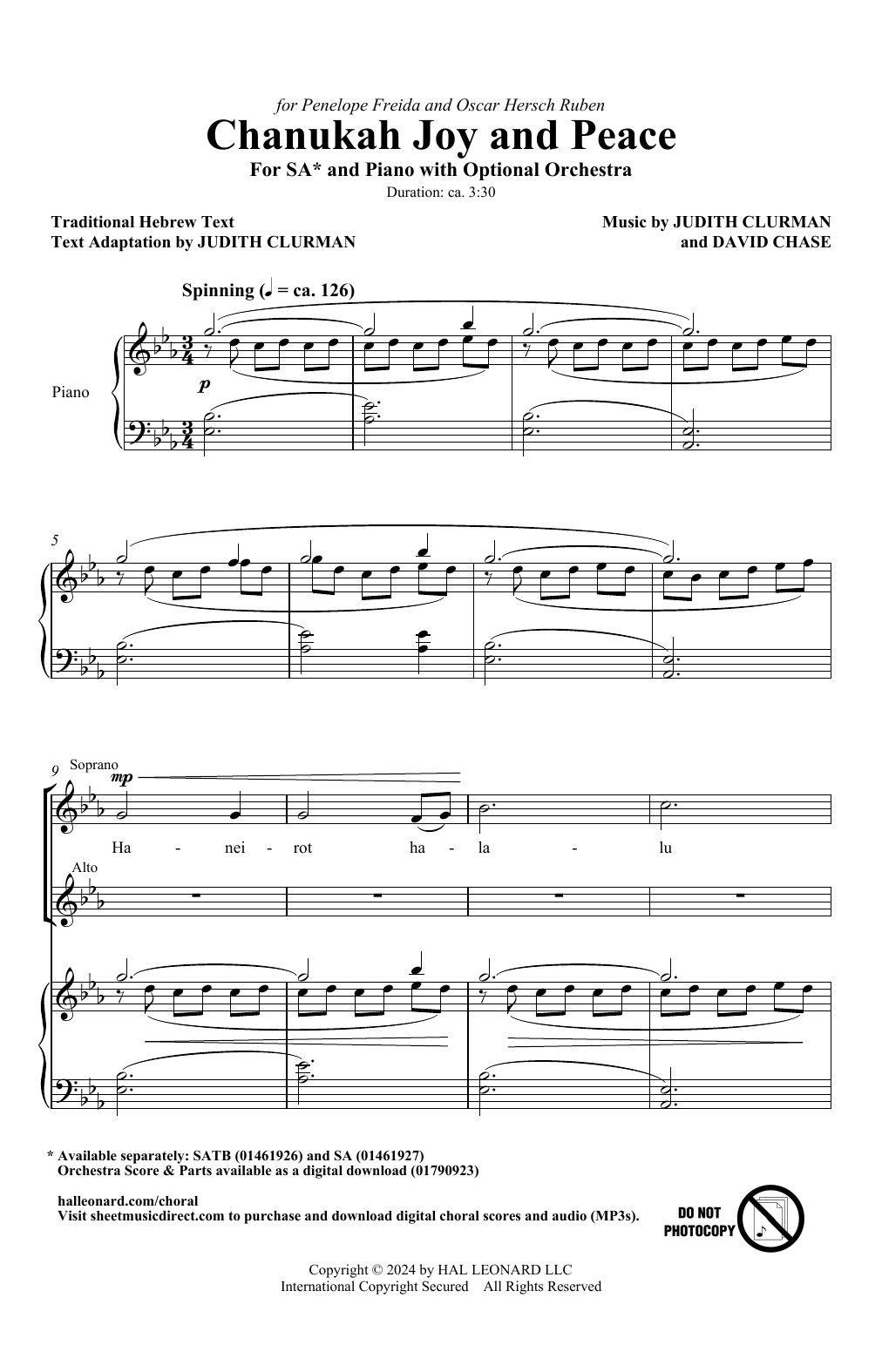 Produktgalerie: Seite 1 von 1 Chanukah Joy And Peace, Judith Clurman and David Chase, Chor