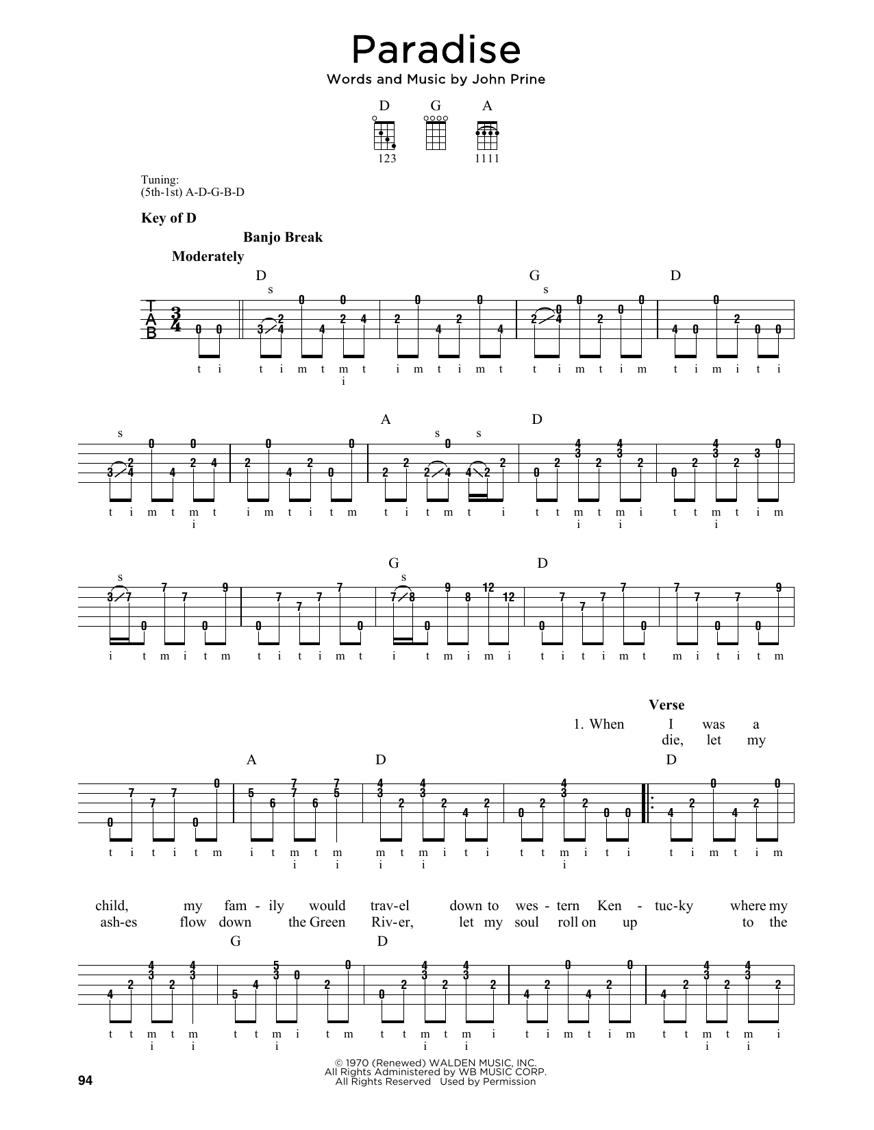 Produktgalerie: Seite 1 von 1 Paradise, John Prine, Banjo
