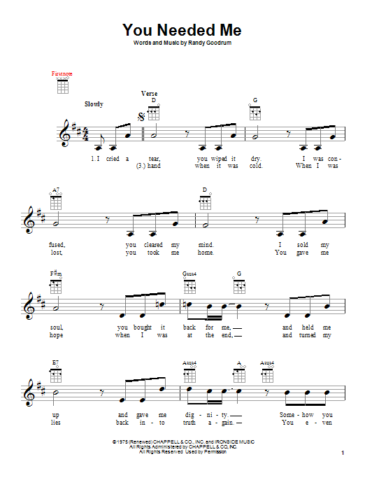 Product gallery: Page 1 of 1 You Needed Me, Anne Murray