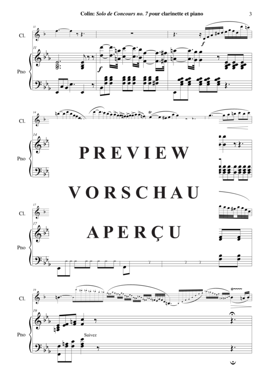 Product gallery: Page 4 of 21 Solo de Concours no. 7 , Colin, Charles (1862-1881)/Wehage, Paul Arr., (clarinet in Bb + piano)