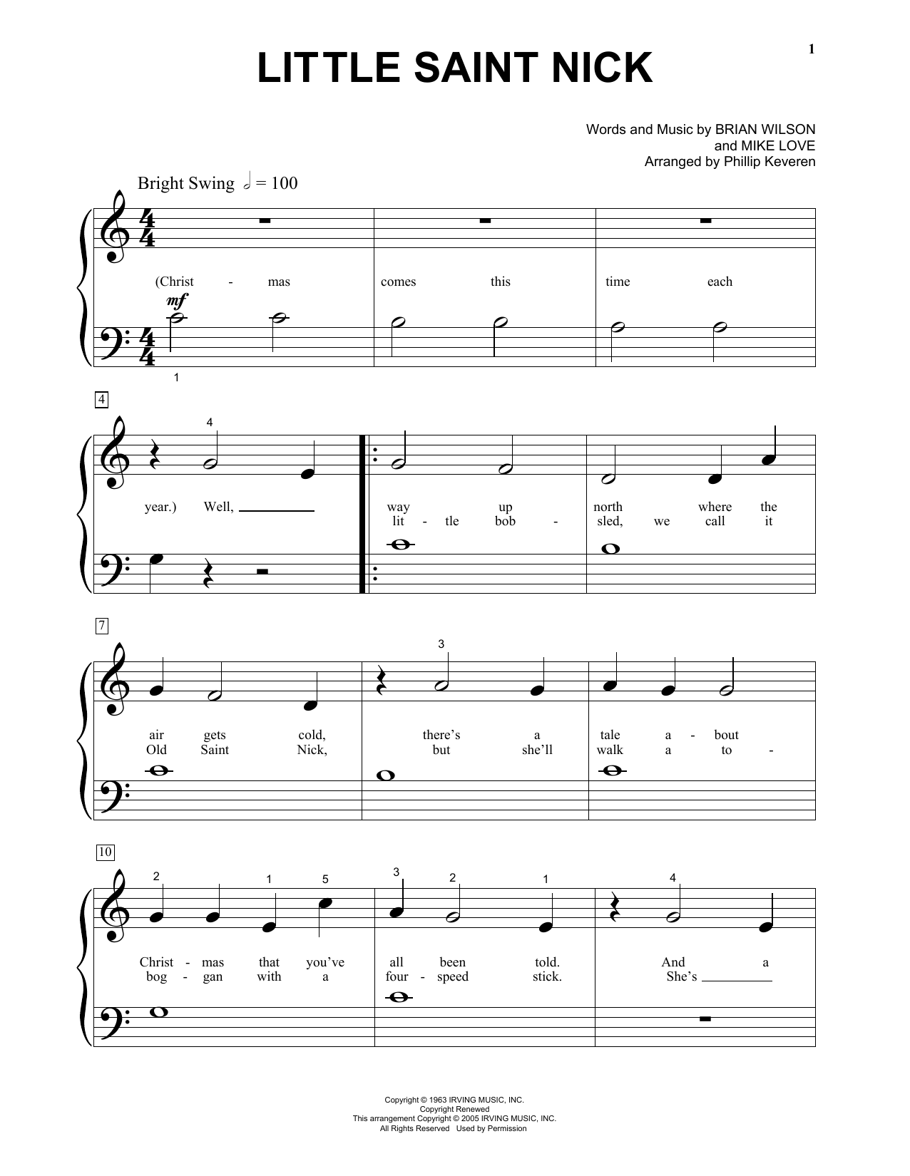 Produktgalerie: Seite 1 von 1 Little Saint Nick (arr. Phillip Keveren), The Beach Boys, Klavier
