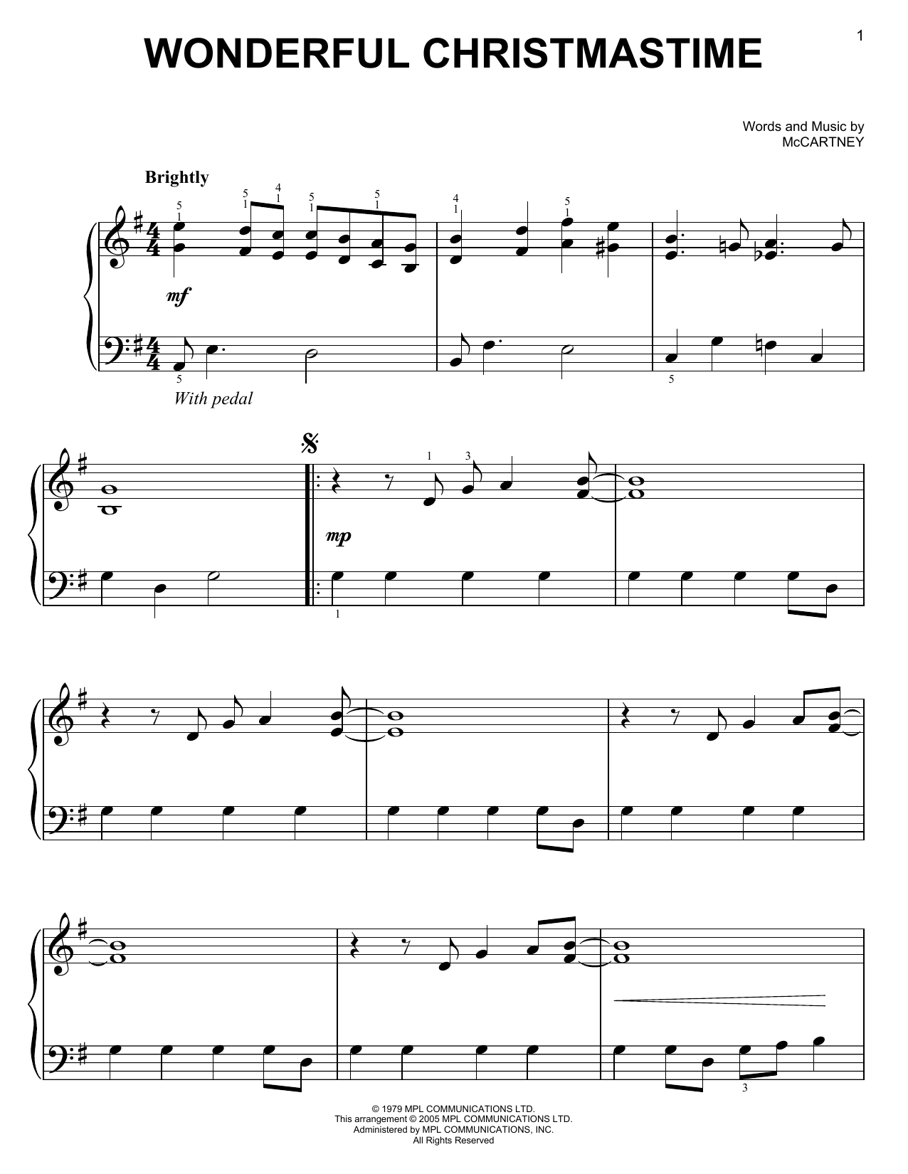 Produktgalerie: Seite 1 von 1 Wonderful Christmastime, Paul McCartney, Klavier