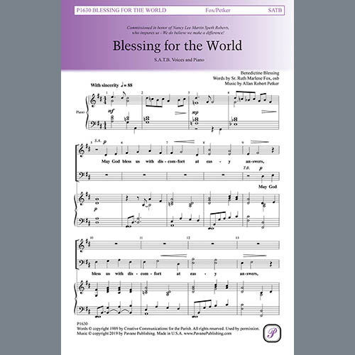 cover: Blessing For The World, Sr. Ruth Marlene Fox and Allan Robert Petker