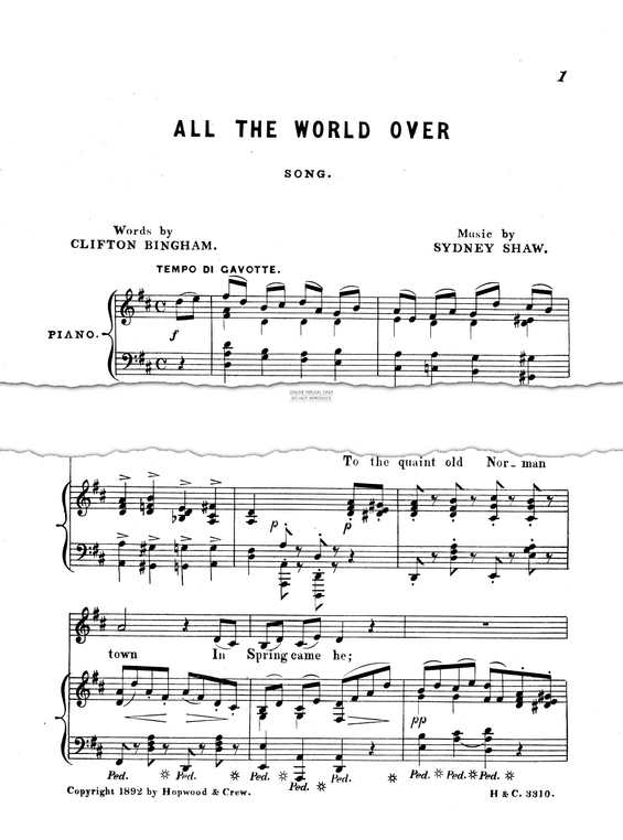 Produktgalerie: Seite 1 von 1 All The World Over, Sydney Shaw, Gesang, Klavier, Violine, Violoncello