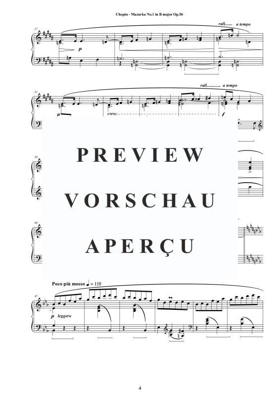 Produktgalerie: Seite 5 von 11 3 Mazurkas Op. 56 für Klavier - Vollständige Partituren, , Klavier Solo