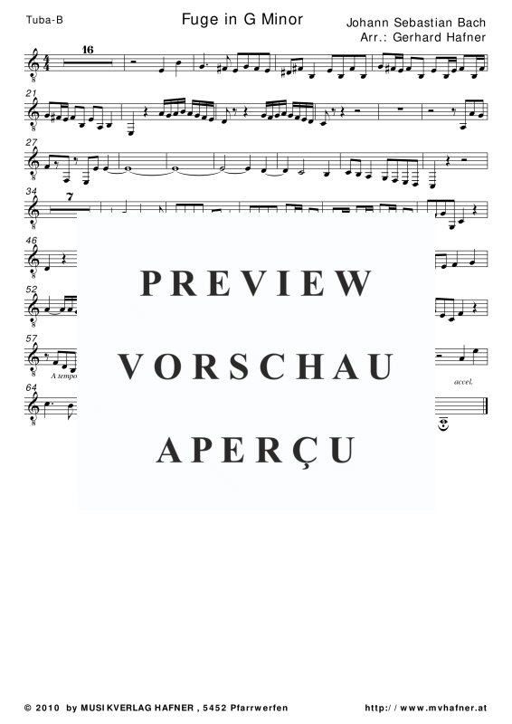 Produktgalerie: Seite 10 von 11 Fuge in G Moll, , (Blechbläser Quintett)