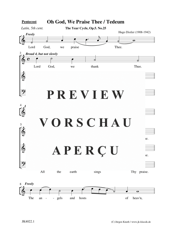gallery: Oh God, We Praise Thee - Tedeum, , (Gemischter Chor)