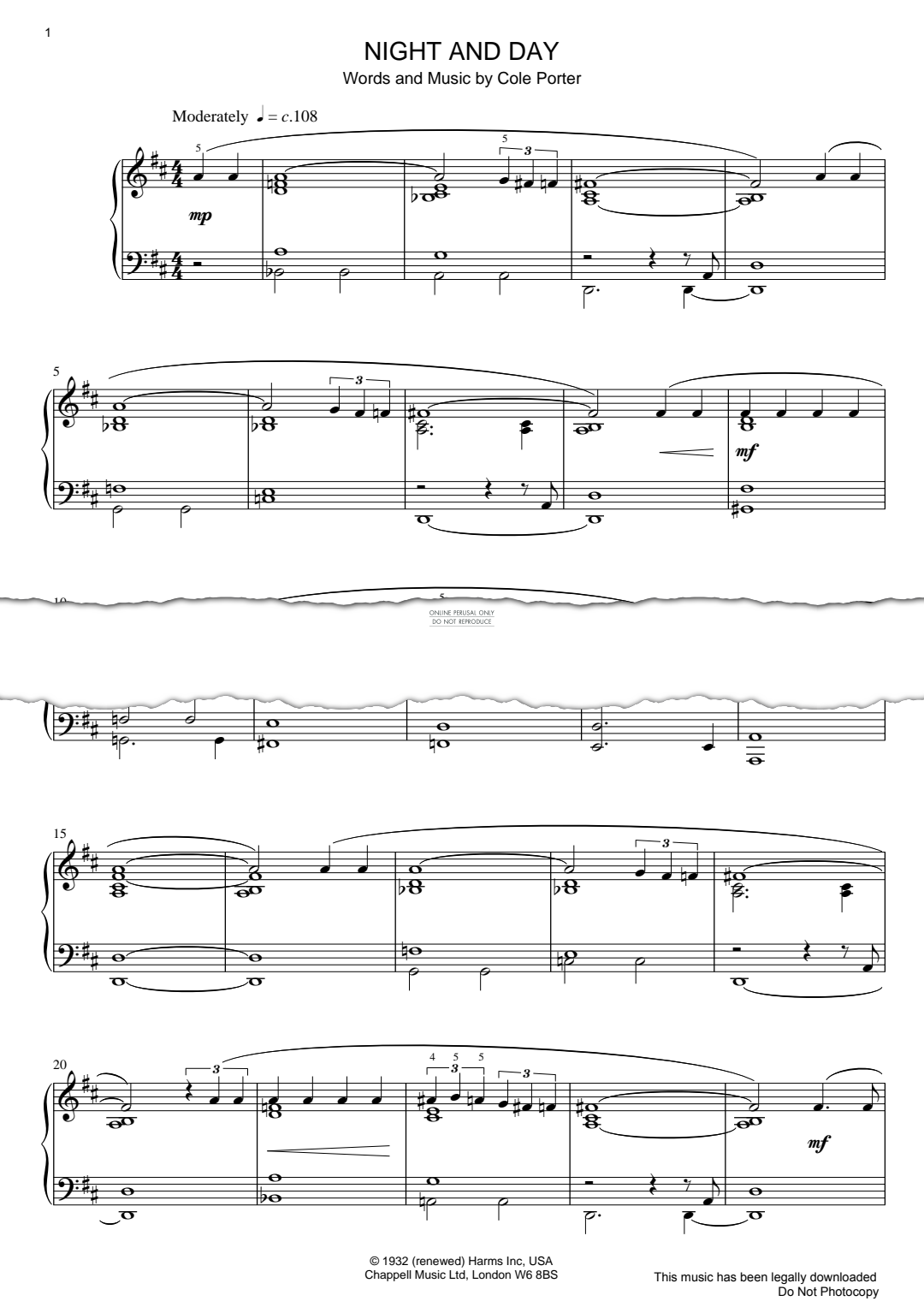 Product gallery: Page 1 of 1 Night And Day, Cole Porter