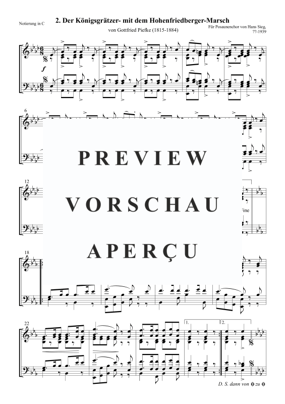 Product gallery: Page 2 of 5 Der Königsgrätzer-Marsch mit dem Hohenfriedberger-Marsch, , Trombone Choir