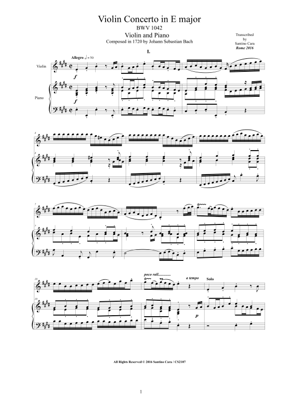 Produktbild zu: Violin Konzert E-Dur BWV 1042Johann Sebastian Bach