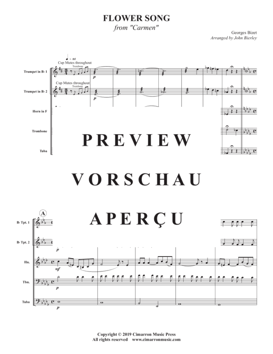 Produktgalerie: Seite 3 von 11 Flower Song , , (Blechbläser Quintett)