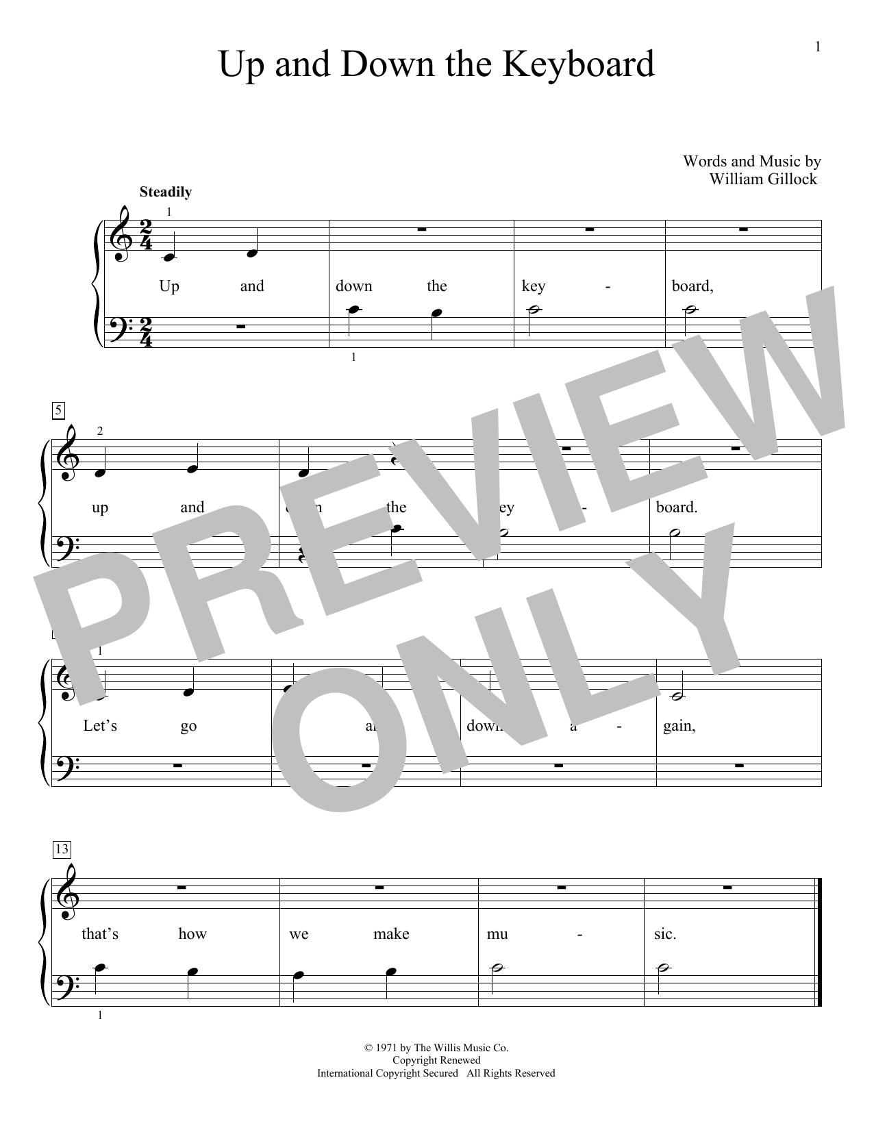 Produktgalerie: Seite 1 von 1 Up And Down The Keyboard, William Gillock, Klavier