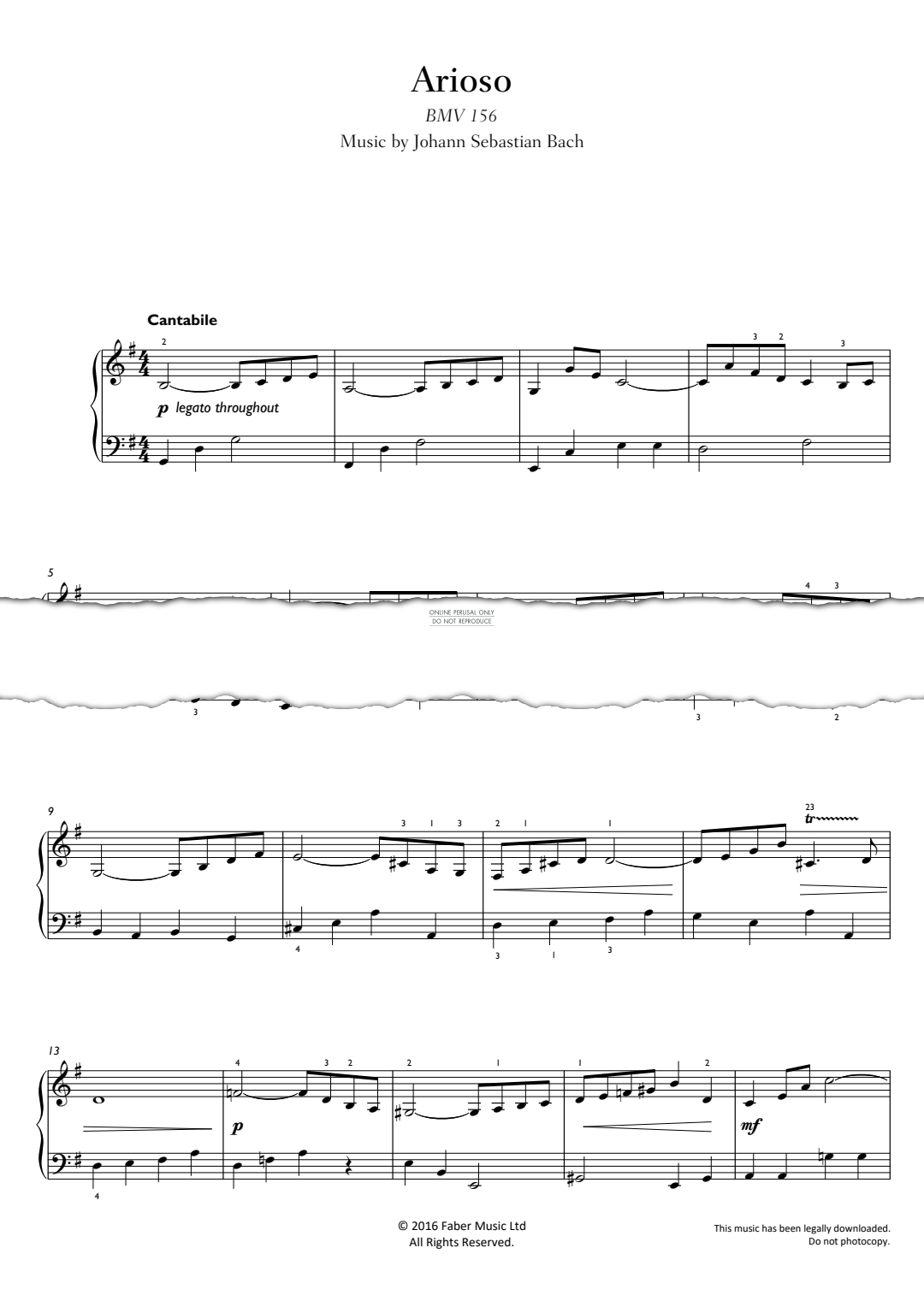 Produktgalerie: Seite 1 von 1 Arioso (BMV 156), Johann Sebastian Bach, Klavier