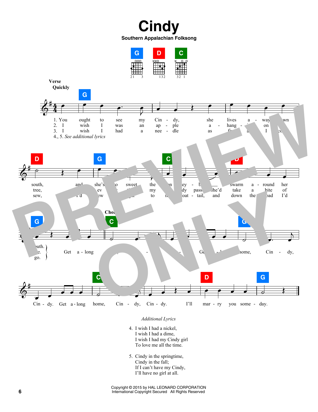 Produktgalerie: Seite 1 von 1 Cindy, Southern Appalachian Folksong