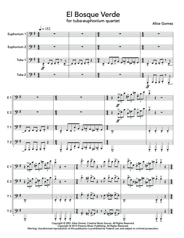 Product gallery: Page 1 of 11 El Bosque Verde, , (Tuba Quartett EETT)