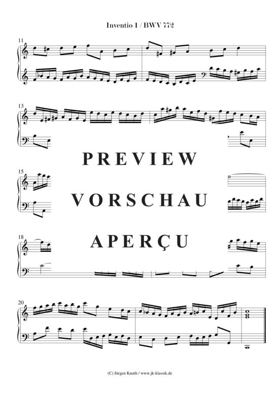 gallery: 15 zweistimmige Inventionen BWV 772-786 , , (Klavier/Cembalo/Orgel Solo)