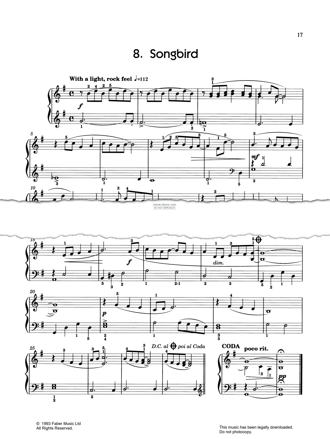 Produktbild zu: Songbird (from 'Easy Jazzin' About)