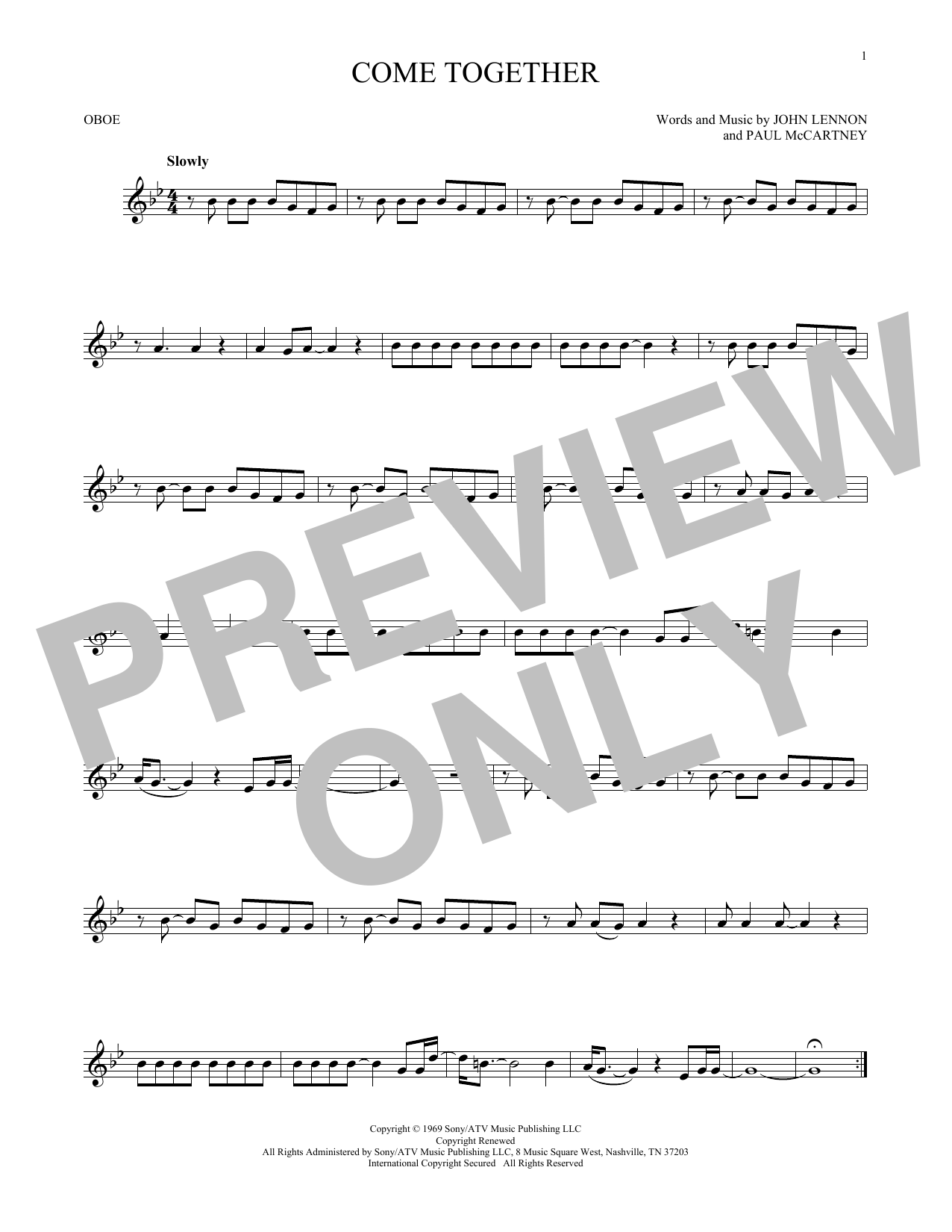Produktgalerie: Seite 1 von 1 Come Together, The Beatles, Oboe