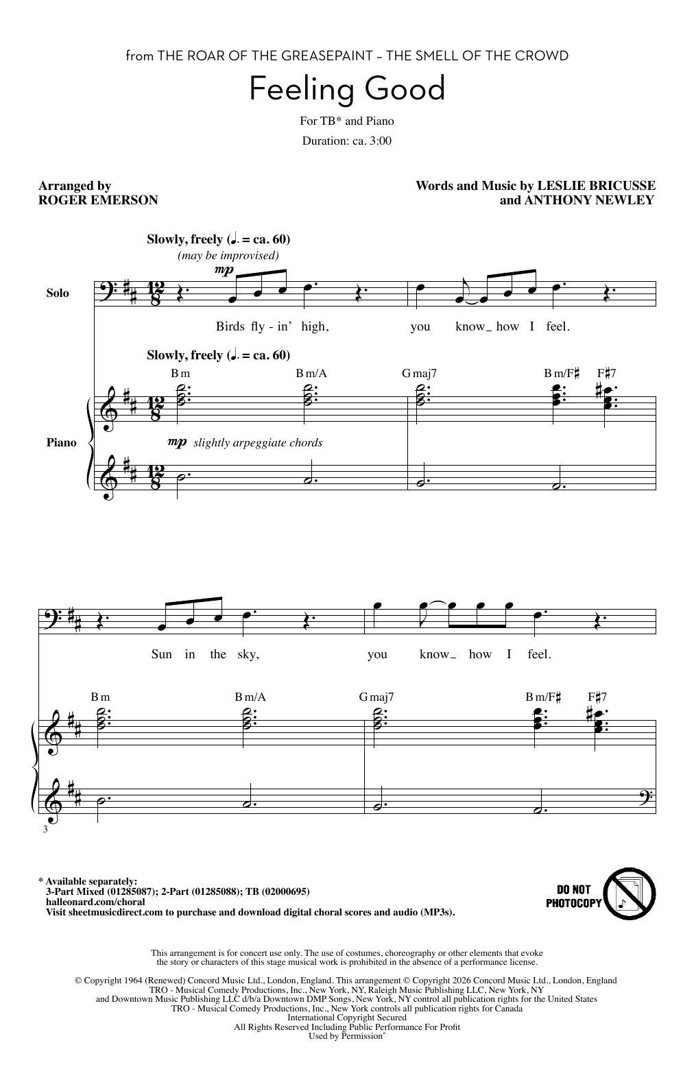 Produktgalerie: Seite 1 von 1 Feeling Good (arr. Roger Emerson), Nina Simone, Chor