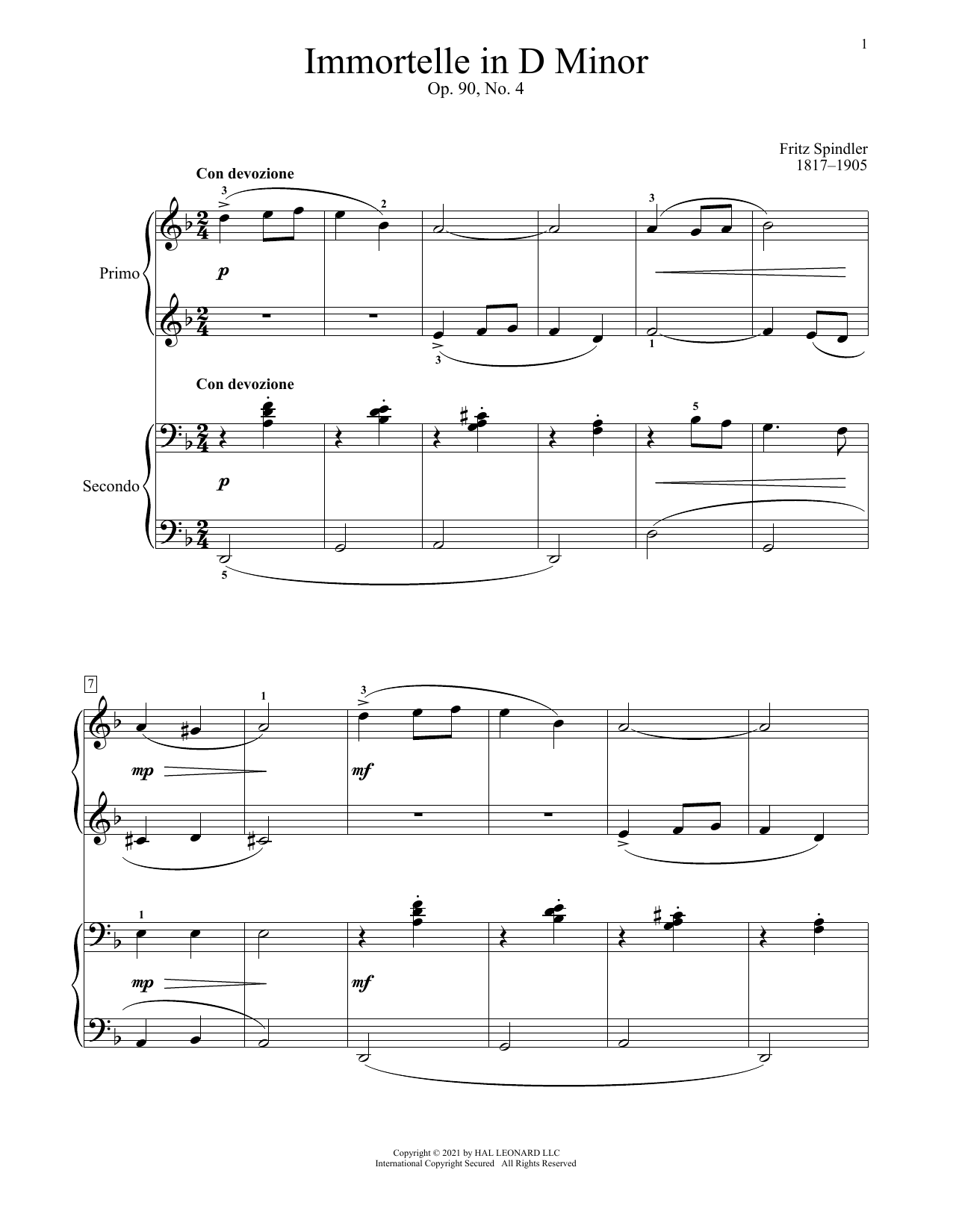 Produktbild zu: Immortelle, Op. 90, No. 4